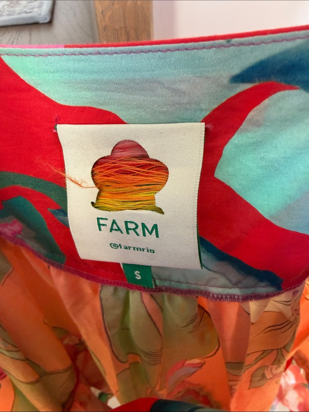 FARM Rio Bright Floral Tiered Mini Dress in Pink, Orange, Green, Red - Picture 2 of 3